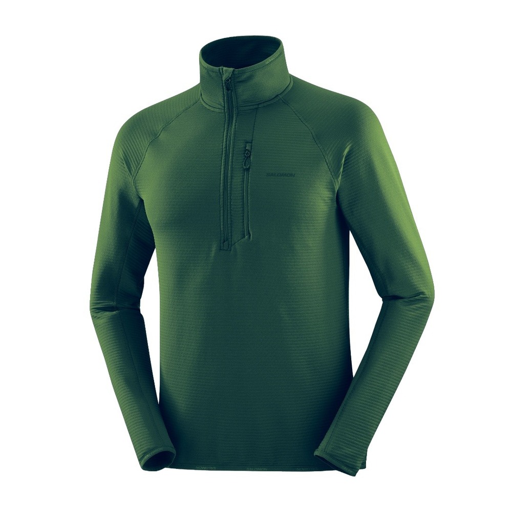 Salomon Essential Lightwarm Half Zip Ribbed Pullover Sweatshirt Hiking Gorp